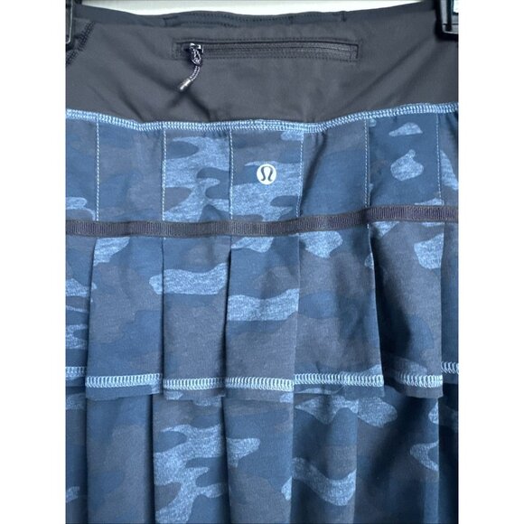 Lululemon Pacesetter Skirt Lotus Camo Blue Navy Teal Size 4 / 29 Inch Waist - Picture 4 of 7